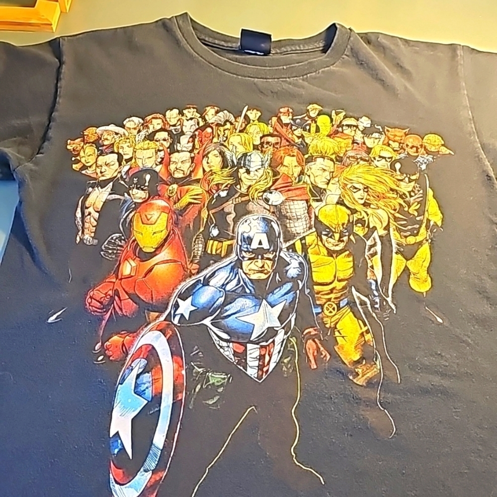 Marvel tee. Mad engine. Kids size.‎  Black. Ok, condition.